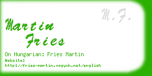 martin fries business card
